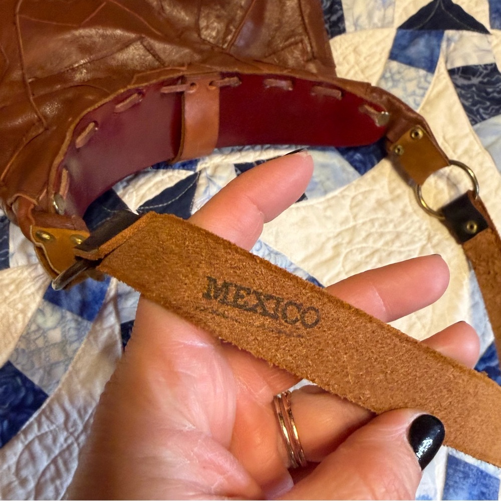 Patchwork brown leather purse medium shoulder bag… - image 3